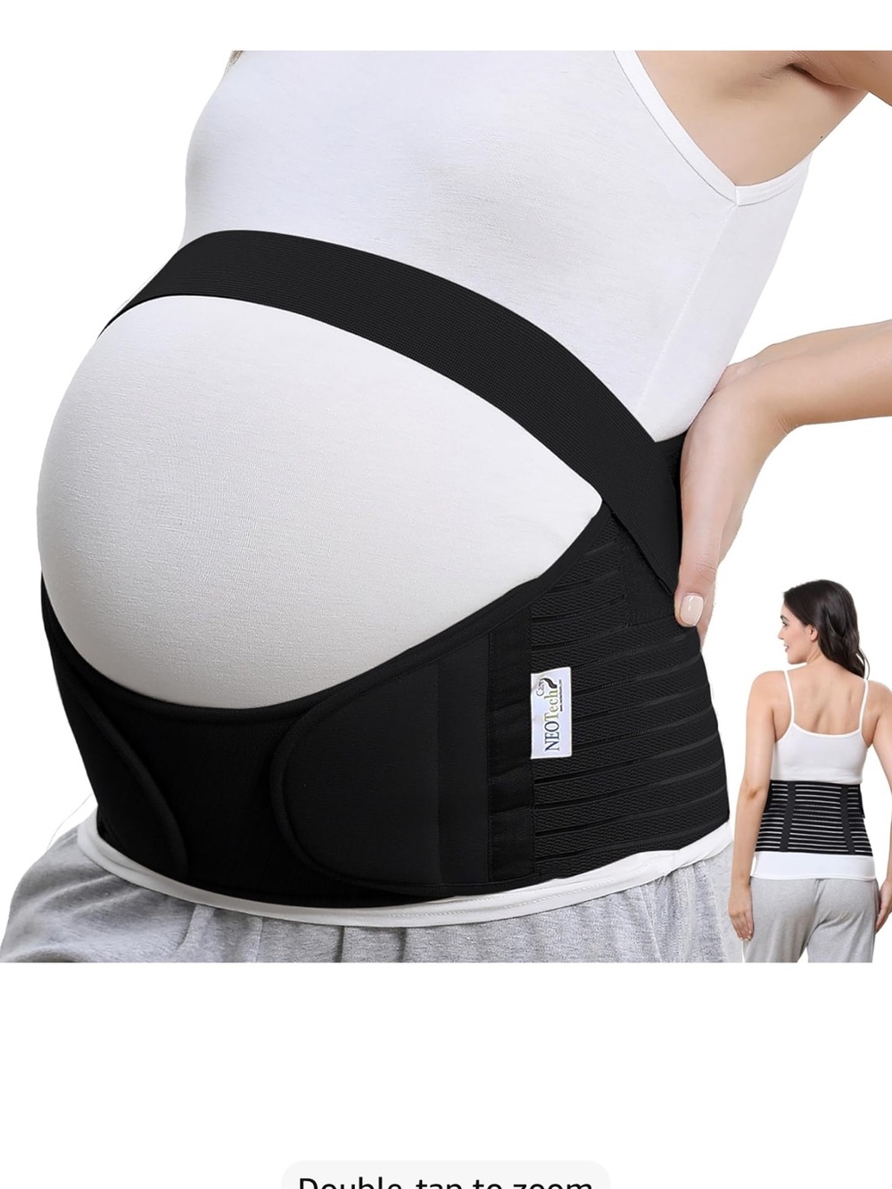 Maternity Belly Support Belt - Black